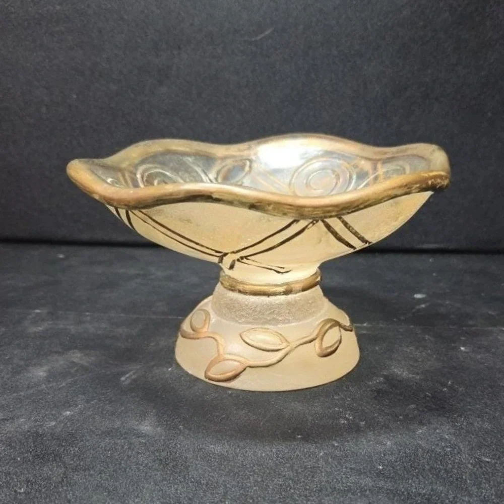 Wamsutta Resin Gold Accent Footed Bowl, Soap Or Trinket Dish,‎ Replacement Decor